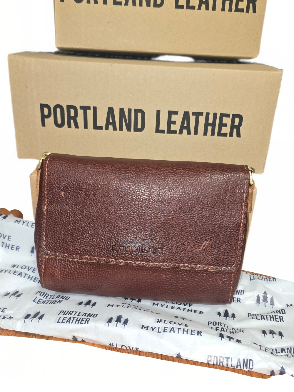 Portland Leather Women's Brown Leather Crossbody Bag